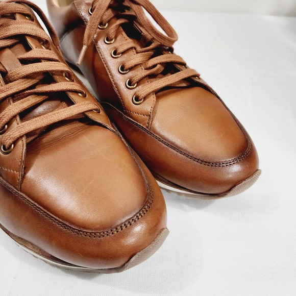 Anthony Veer Barack Court Calfskin Leather Lace-up Sneaker in Tan Men's Size 13D - Picture 8 of 16